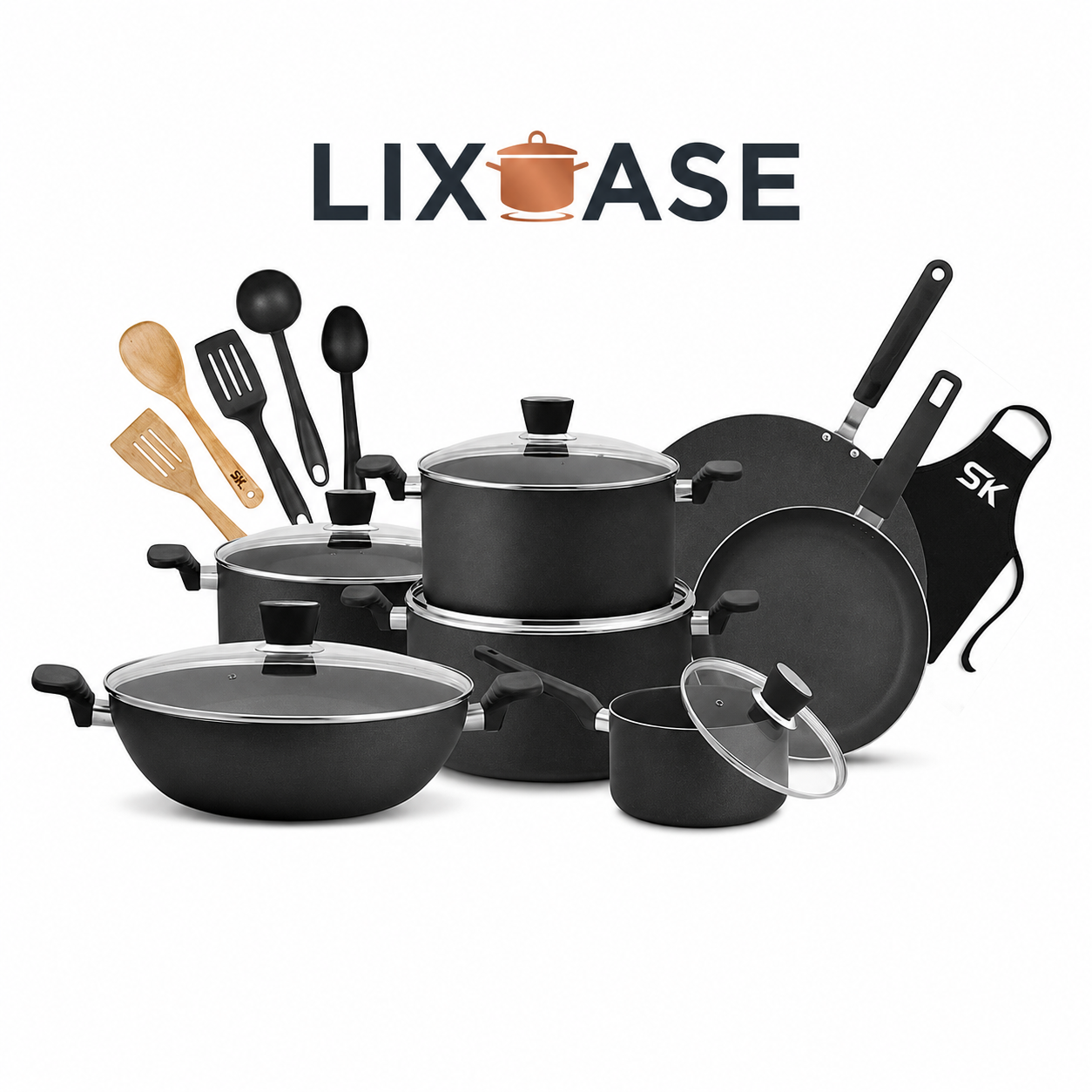 Lixcase Marble Series — 18-Piece Complete Cookware Set